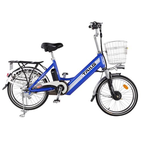 48v锂电池助力车 20寸实用电单车 轻便铝合金代步车电动车 透明蓝
